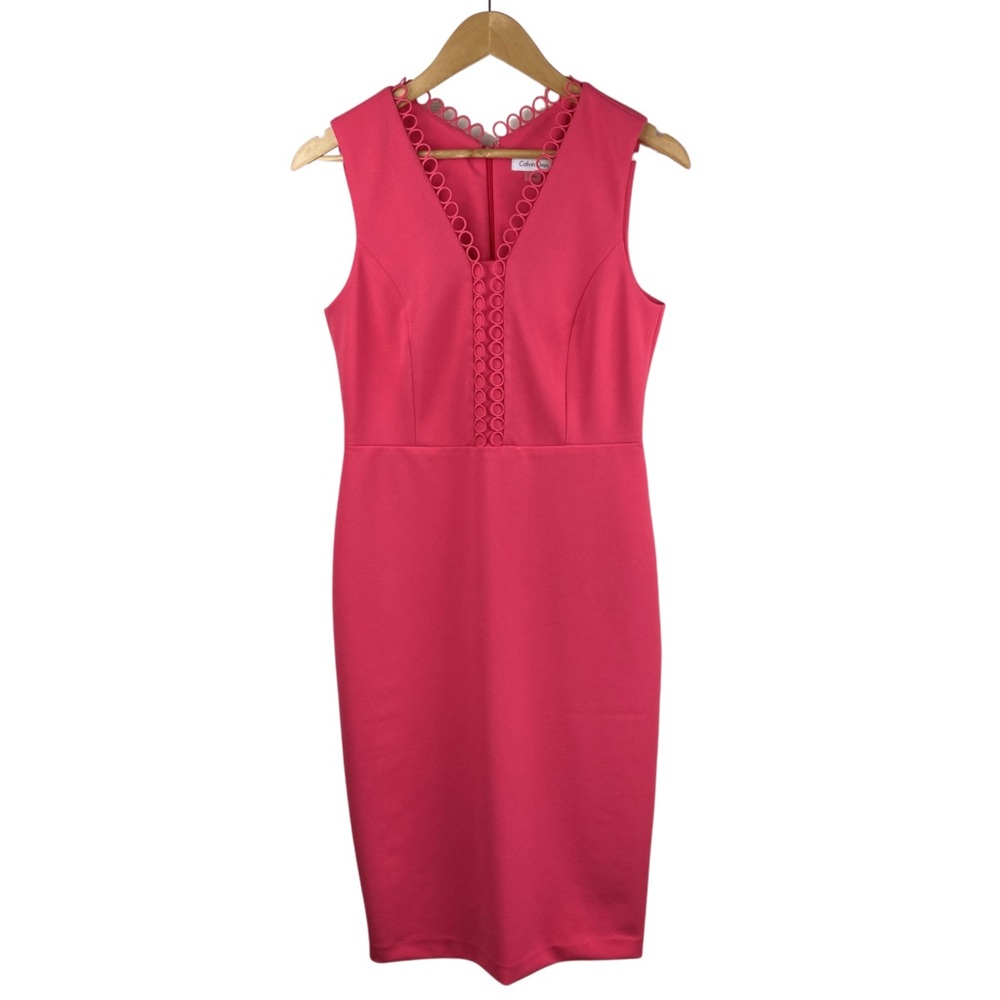 EUC Calvin Klein Rose Sheath Cocktail/Party Dress Size 6